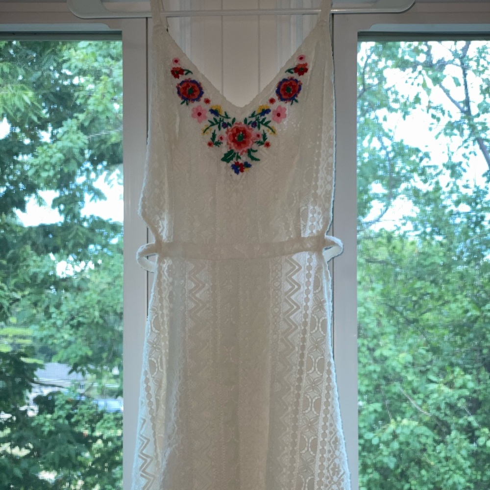 Hollister Floral White V neck Dress